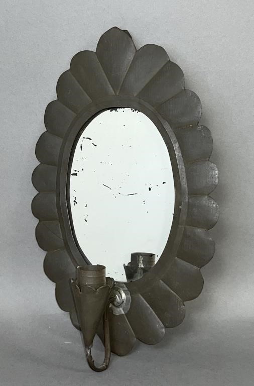 MIRRORED TIN CANDLE SCONCE CA.