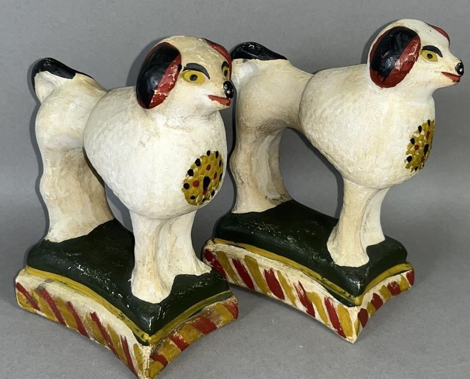 MATCHED PAIR OF PA CHALKWARE STANDING