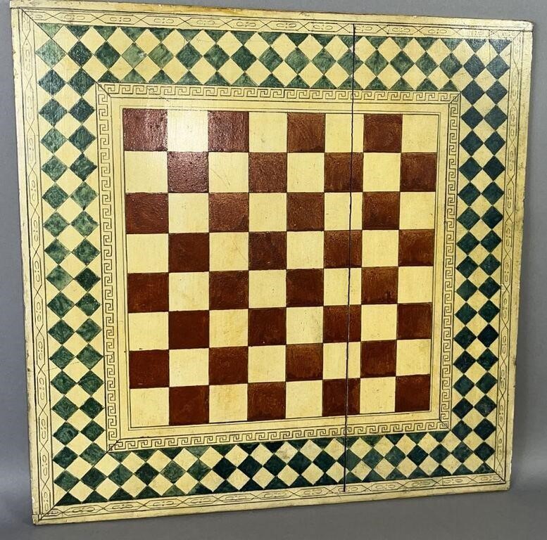 FINE VICTORIAN TWO-SIDED GAMEBOARD