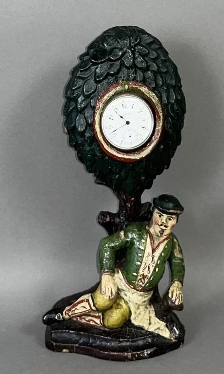 CARVED & POLYCHROME PAINTED WATCH