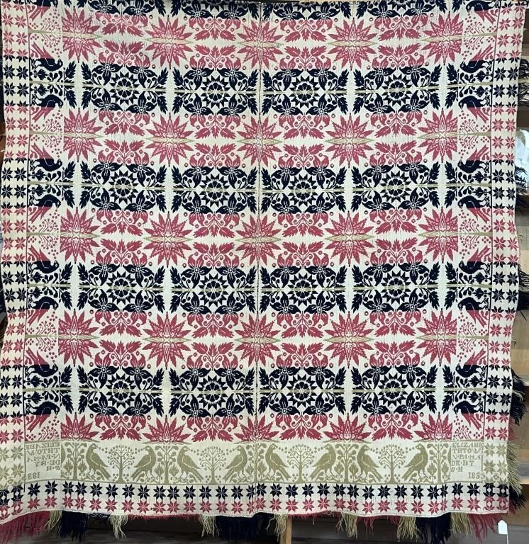 ELIZABETHTOWN, PA WOVEN COVERLET