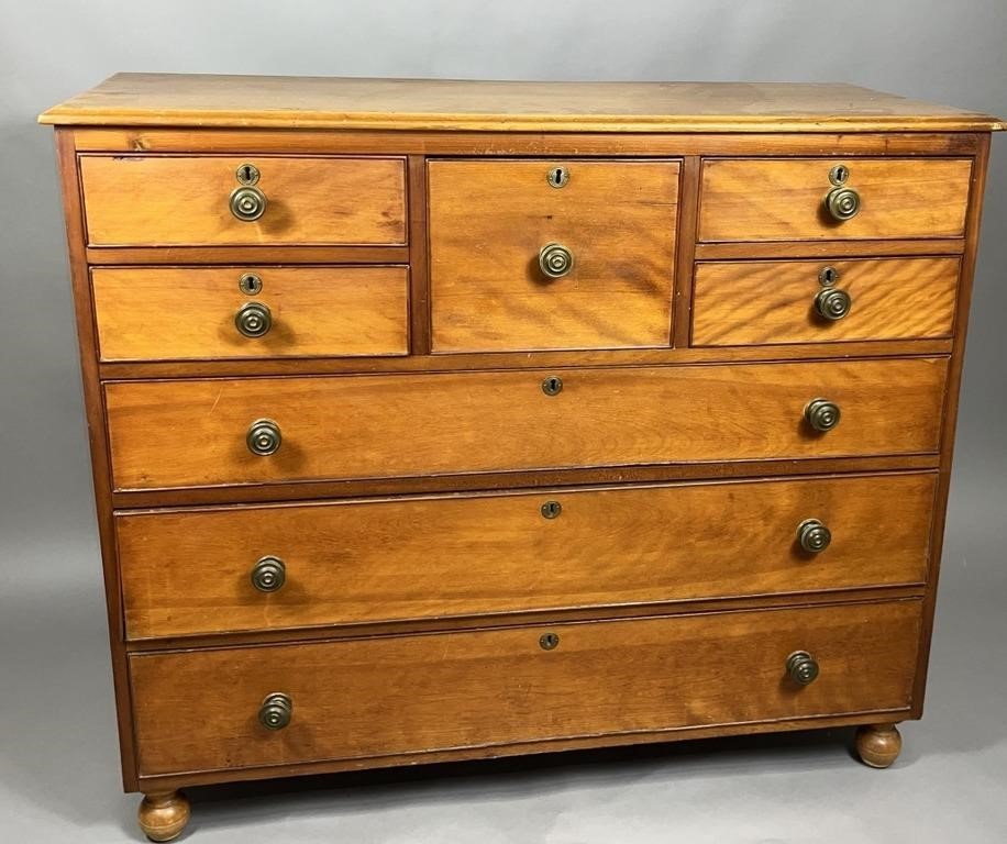 CHEST OF DRAWERS CA. 1830; MIXED WOOD