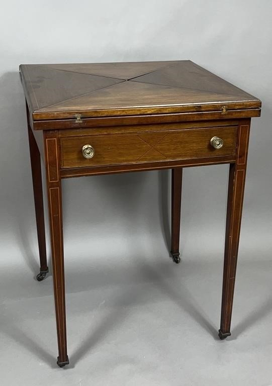 FEDERAL GAME TABLE CA. 1810; MAHOGANY