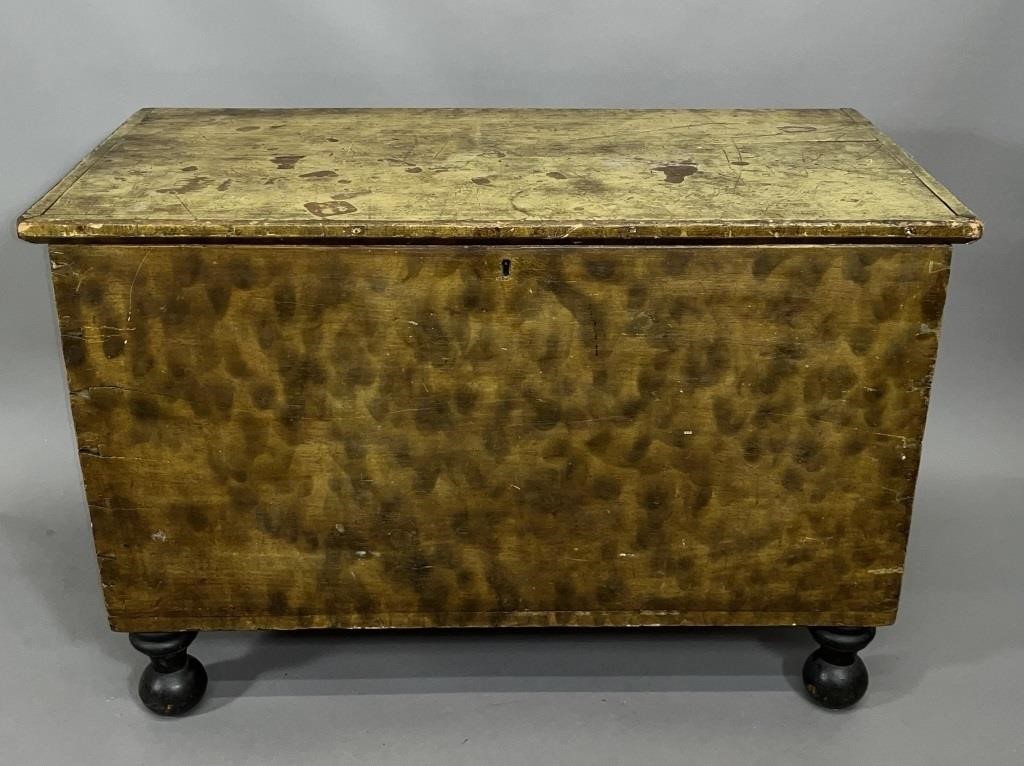DECORATED BLANKET CHEST CA. 1820;
