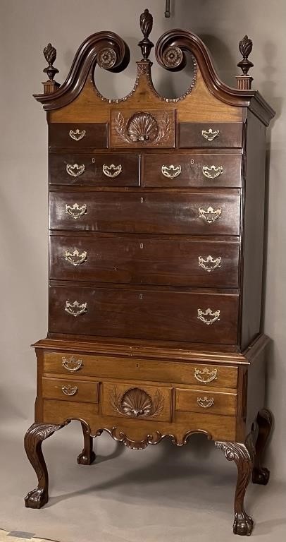 CHIPPENDALE HIGH BOY TWO PART CHEST