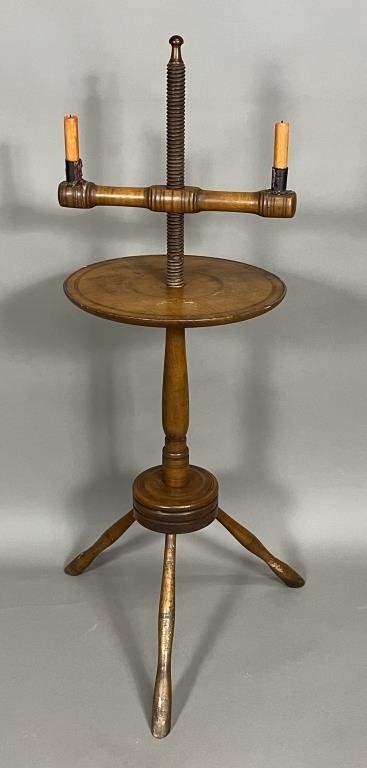 ADJUSTABLE CANDLESTAND CA. 1810; DOUBLE