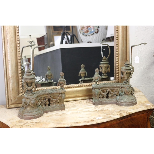 Pair of antique French brass Empire