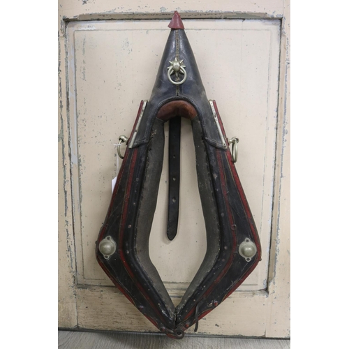 Antique French leather horses collar,