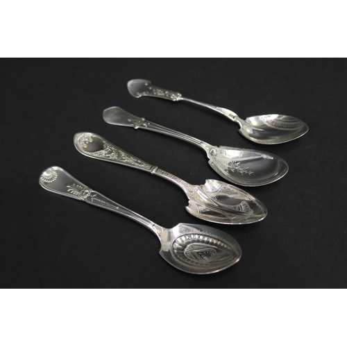 Four various sterling silver spoons,