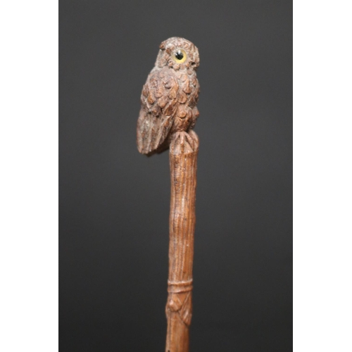 Small Treen ware carved owl bookmark,