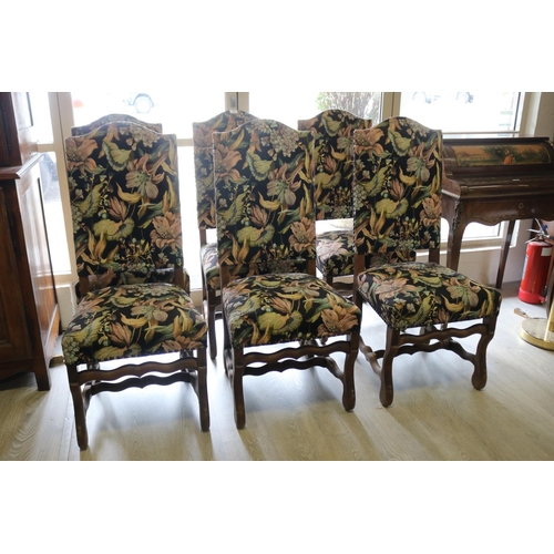 Set of six French highback dining