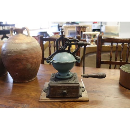 Antique Peugeot iron coffee grinder,