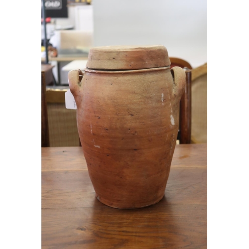 Antique French twin handled confit pot