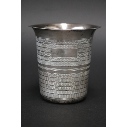 Silver thimble beaker, mark to