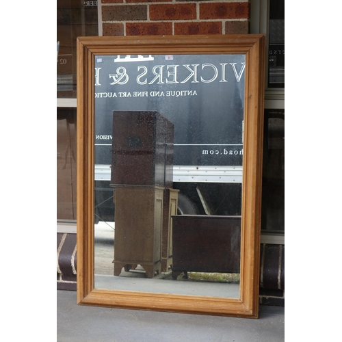 English pine framed mirror, approx