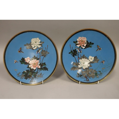 Pair of Japanese cloisonne wall