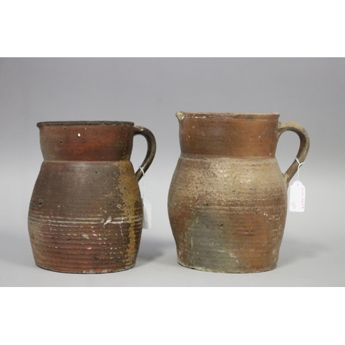 Two French stoneware jugs, approx 22cm