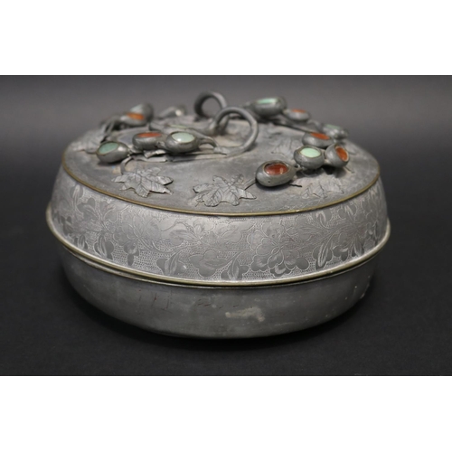 Antique Japanese pewter circular