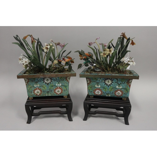 Pair of Chinese cloisonné jardinières