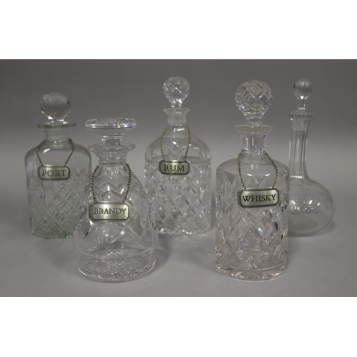 Five decanters to include Stuart