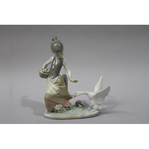 Lladro porcelain girl with goose