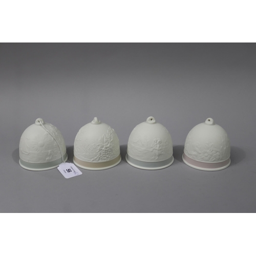 Set of four LLadro porcelain bells 1991,