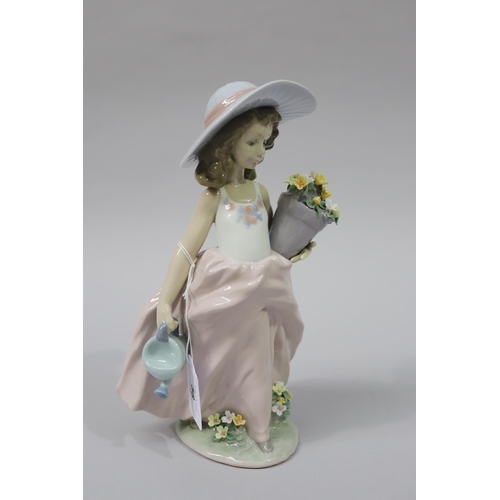 Lladro porcelain girl with pot and watering