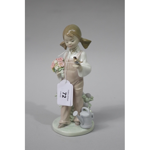 Lladro porcelain girl with flowers &