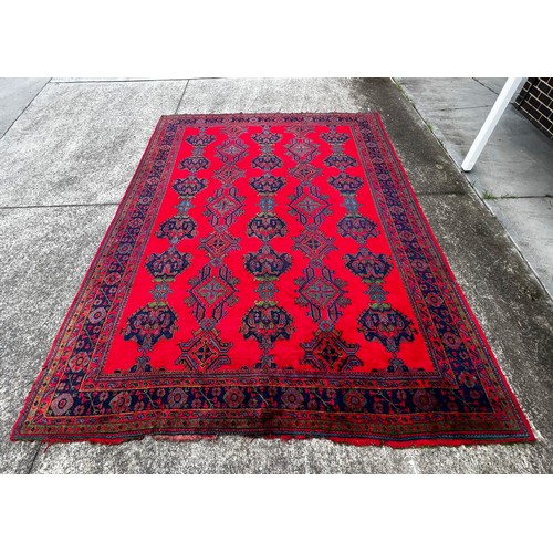 Large Turkoman red ground carpet,