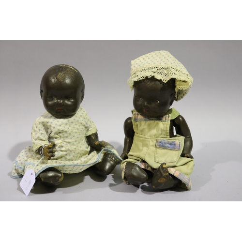 Two vintage baby dolls, approx 30cm