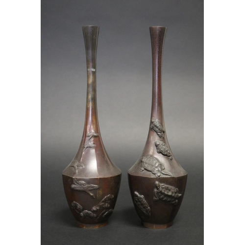 Pair of long stem antique Japanese