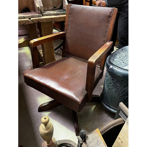 Vintage swivel desk armchair with