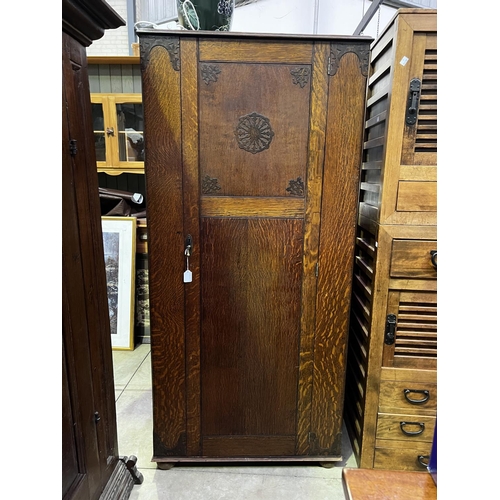 Vintage oak linen cabinet, approx