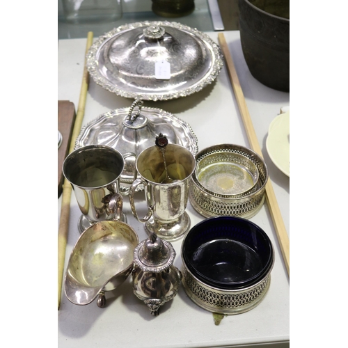 Selection of estate silver plated items,