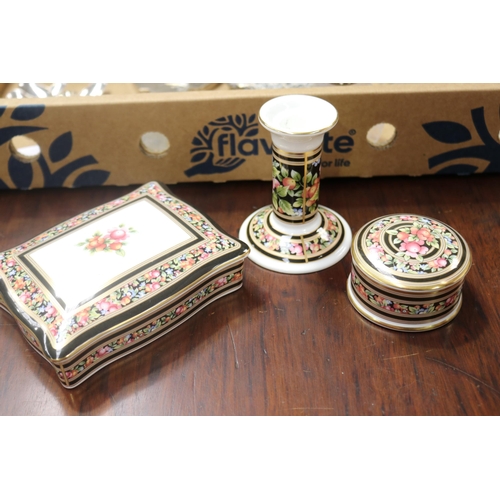 Wedgwood china card box, candlestick