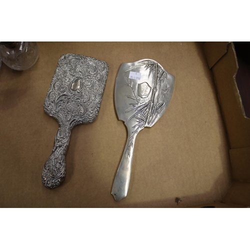 Antique Chinese silver hand mirror,