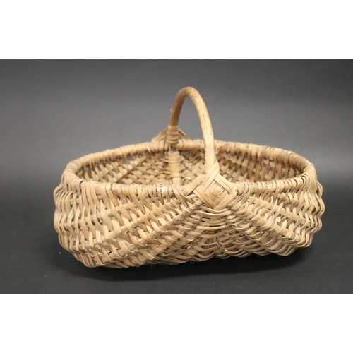 Antique French cane basket of oval