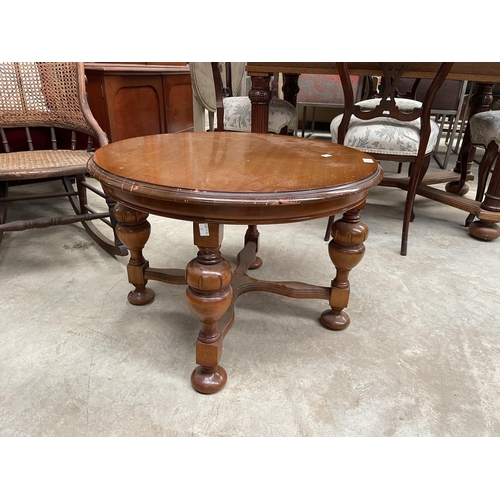 Vintage oak circular coffee table, approx