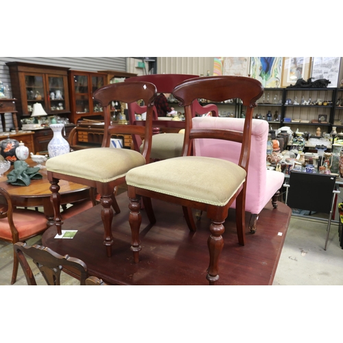 Two antique spade backs chairs, upholstered