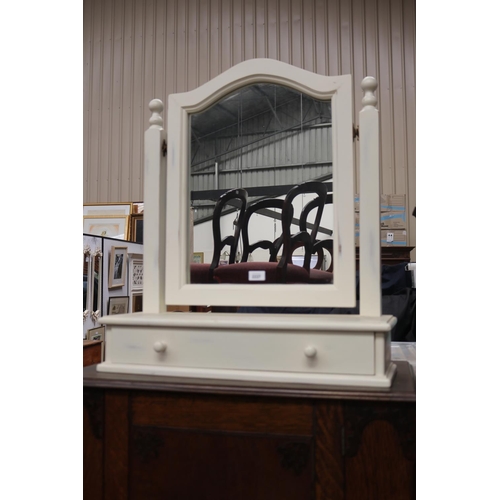 White painted toilet mirror, approx