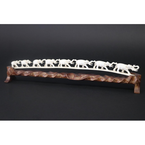 Chinese carved ivory tusk section