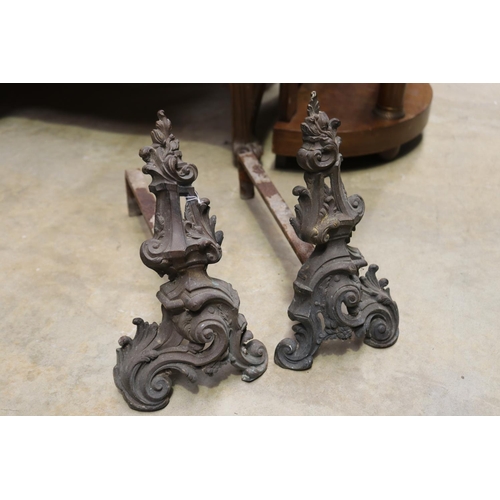 Pair of antique French andirons,