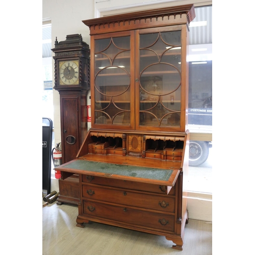 Georgian style bureau bookcase,