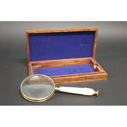 Hand held magnifier glass in fitted