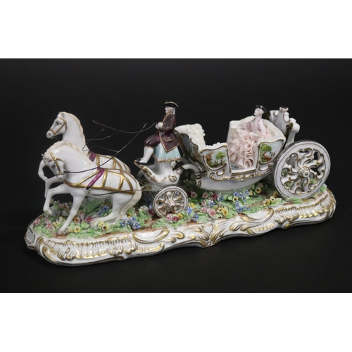 Continental porcelain carriage with