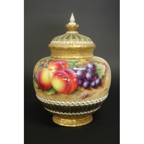 Large Royal Worcester pot-pourri vase,