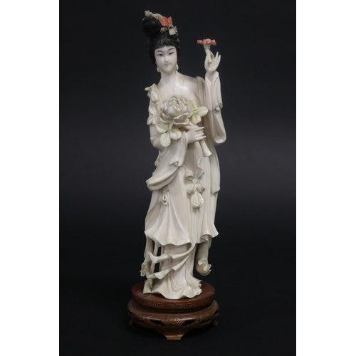 Large Chinese carved ivory figure,