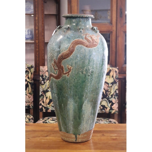 Large antique mataban green glazed