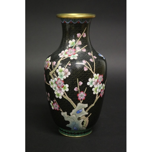 Cloisonne vase, decorated with cherry