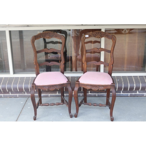 Pair of French oak country chairs